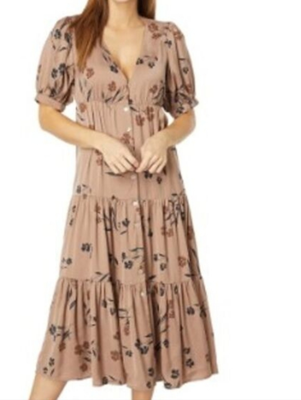 saltwater LUXE Taupe Floral Maxi Dress